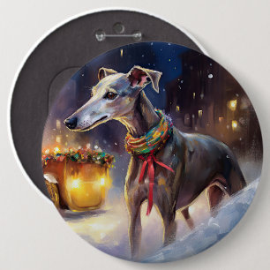 Badge Rond 15,2 Cm Saison de Noël Greyhound