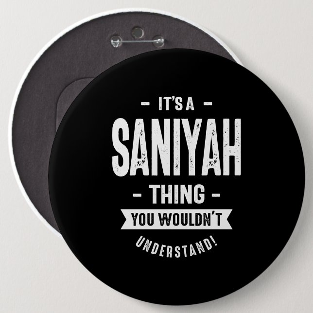 Badge Rond 15,2 Cm Saniyah Personalized Name Birthday Gift (Devant & derrière)