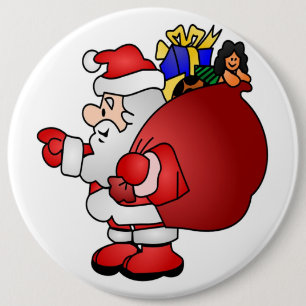 BADGE ROND 15,2 CM SANTA CLAUS