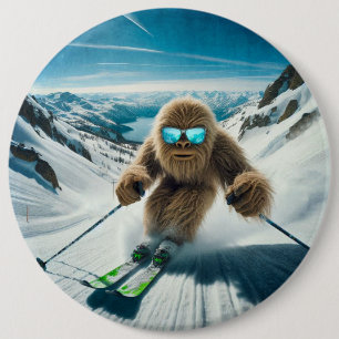 Badge Rond 15,2 Cm Sasquatch le skieur