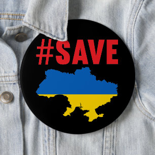 Badge Rond 15,2 Cm Sauvez l'Ukraine
