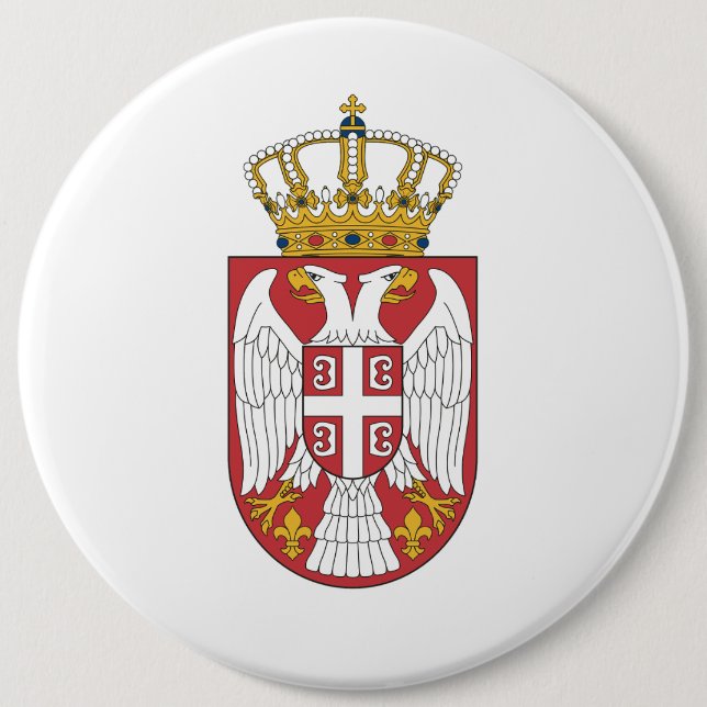 Badge Rond 15,2 Cm Serbian Eagle (Devant)