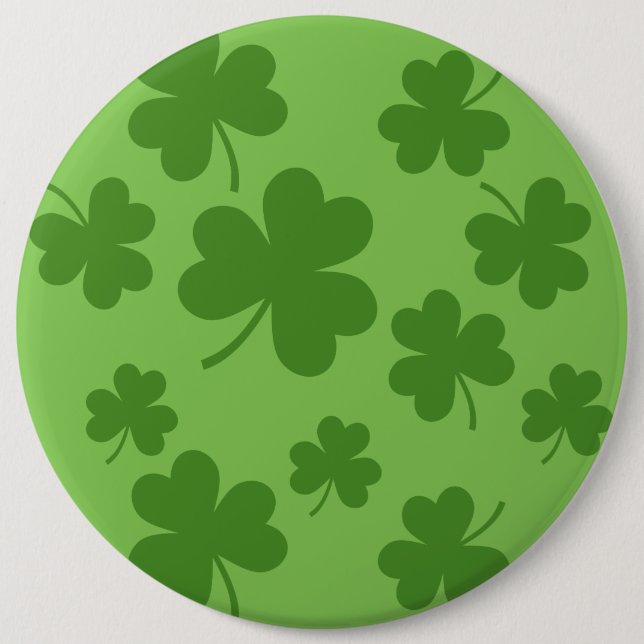 Badge Rond 15,2 Cm Shamrock de la Saint Patrick Motif Clover (Devant)