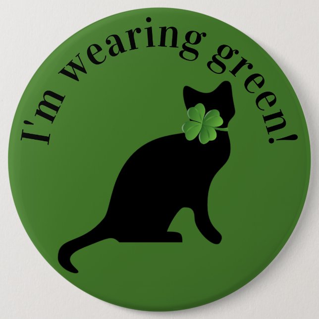 Badge Rond 15,2 Cm Shamrock Kitty (Devant)