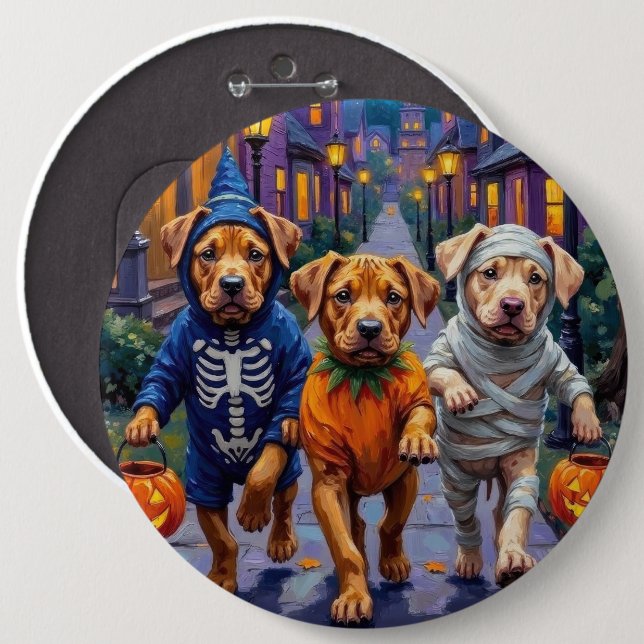 Badge Rond 15,2 Cm Shar Pei Dogs Trick-or-Treating Halloween Costumes (Devant & derrière)