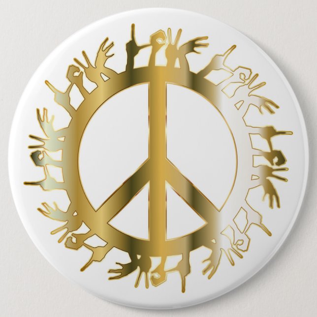 BADGE ROND 15,2 CM SIGNE DE PAIX LOVE HANDS (Devant)