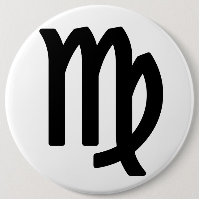 Badge Rond 15,2 Cm Signe du zodiaque Vierge (Devant)