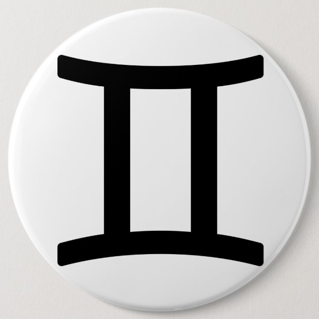 Badge Rond 15,2 Cm Signe zodiacal Gémeaux (Devant)