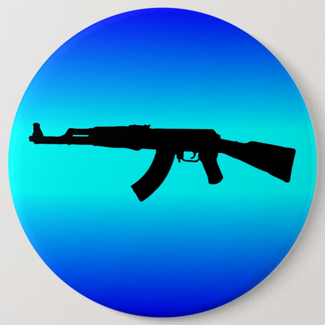 Badge Rond 15,2 Cm Silhouette d'AK-47 (Devant)