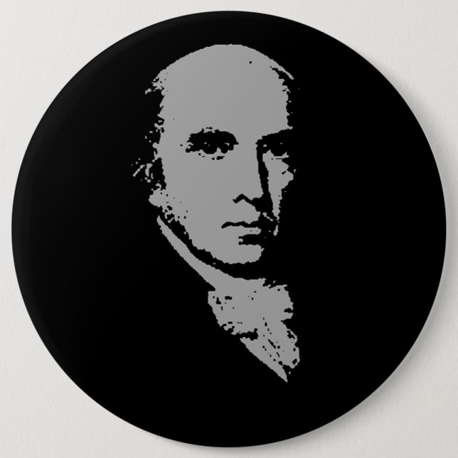Badge Rond 15,2 Cm silhouette de James Madison (Devant)