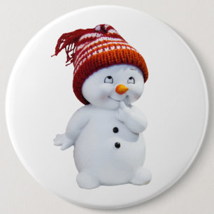 BADGE ROND 15,2 CM SNOWMAN JOUEUR