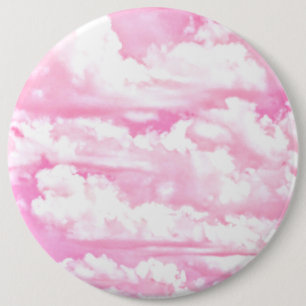 Badge Rond 15,2 Cm Soft Happy Rose Nuages Décor