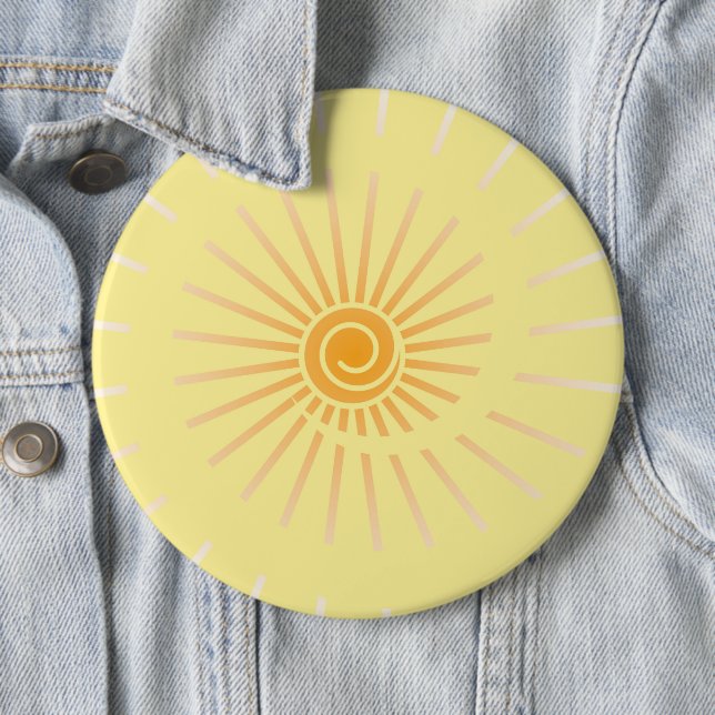 Badge Rond 15,2 Cm Soleil 3 (En situation)
