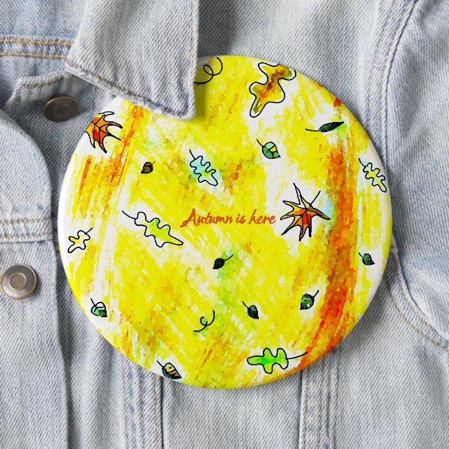 Badge Rond 15,2 Cm Souffle d'Automne (Collection Cabane d'Automne) (En situation)