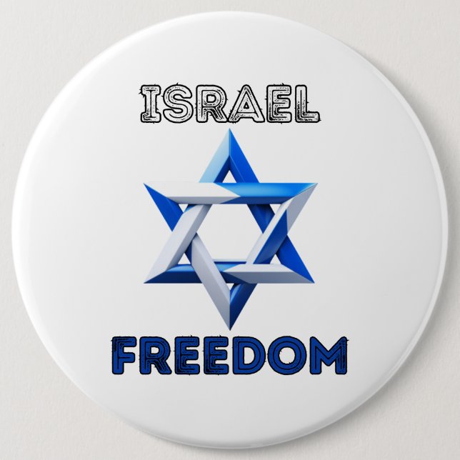 Badge Rond 15,2 Cm Soutenez Israël, la liberté, tenez Israël (Devant)