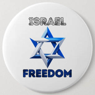 Badge Rond 15,2 Cm Soutenez Israël, la liberté, tenez Israël