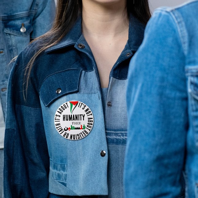 Badge Rond 15,2 Cm Soutien et drapeau pour la Palestine libre (Créateur téléchargé)