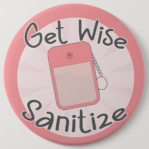 Badge Rond 15,2 Cm Soyez Prudent Désinfectez Conseils d'Hygiène Intel