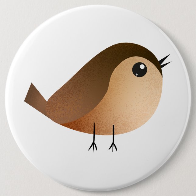 Badge Rond 15,2 Cm Sparrow Bird Cartoon  (Devant)