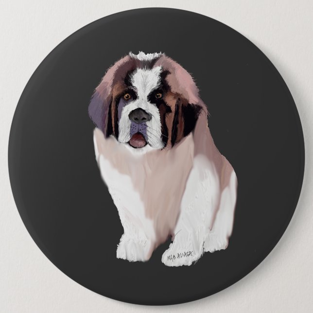 Badge Rond 15,2 Cm St. Bernard Puppy (Devant)