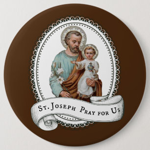 Badge Rond 15,2 Cm St Joseph et enfant Jésus