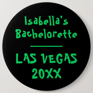 Badge Rond 15,2 Cm St Patricks Bachelorette à Vegas Néon Vert Noir