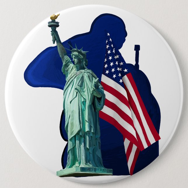 Badge Rond 15,2 Cm Statue of Liberty (Devant)