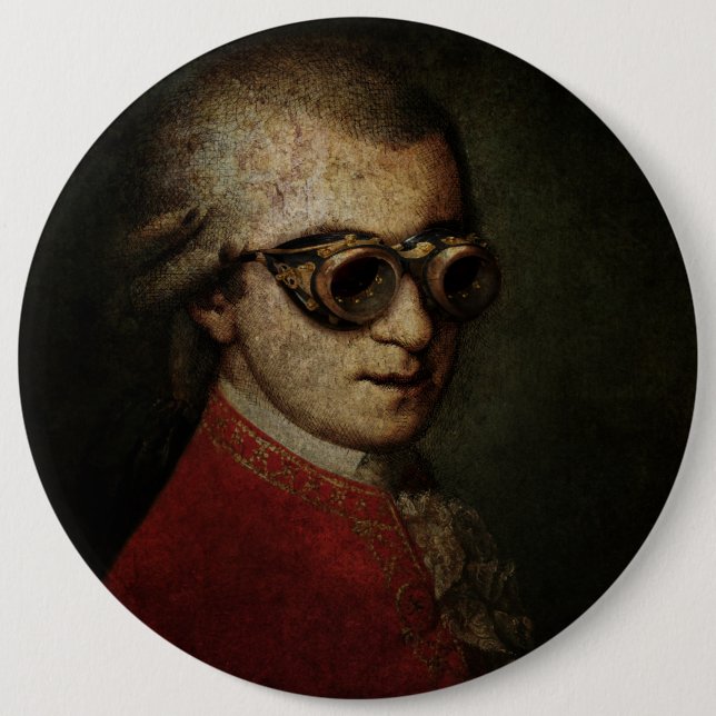 Badge Rond 15,2 Cm Steampunk Mozart (Devant)