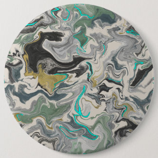Badge Rond 15,2 Cm Stone Marbling with Turquoise Veins 6" Round