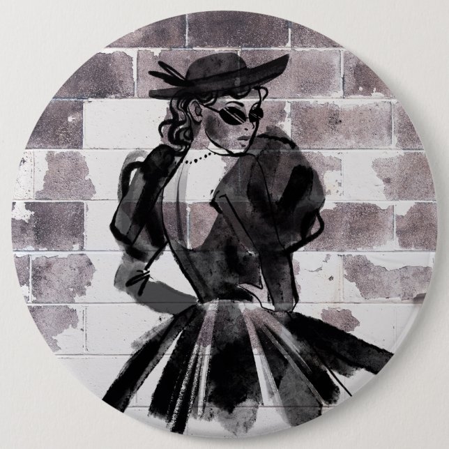 Badge Rond 15,2 Cm "Street Muse - La mode au mur" (Devant)