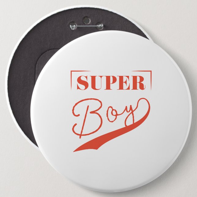 Badge Rond 15,2 Cm Super Boy (Devant & derrière)