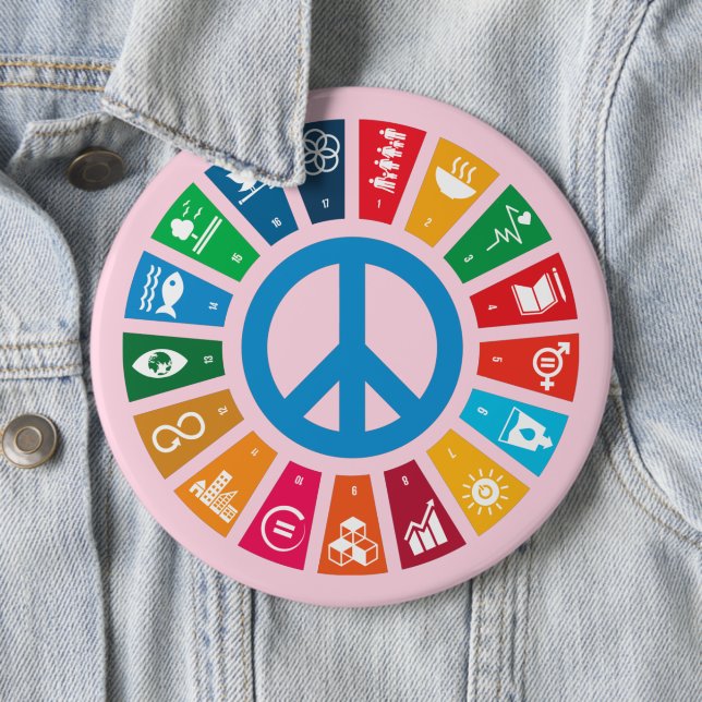 Badge Rond 15,2 Cm Sustainability Goals Advocacy Community Action (En situation)