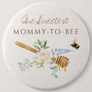 Badge Rond 15,2 Cm Sweet Little Honey Baby shower Favoriser Merci