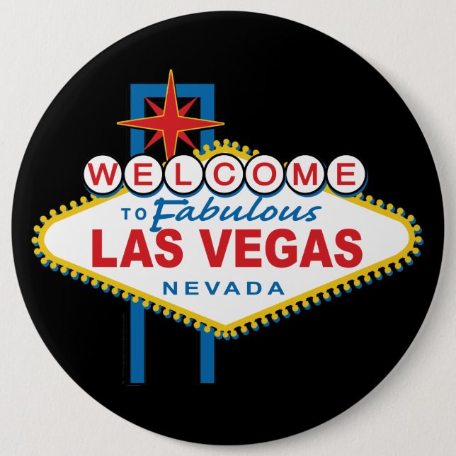 Badge Rond 15,2 Cm SYMBOLE Bienvenue À Las Vegas (Devant)
