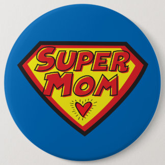 Badge Rond 15,2 Cm Symbole de Supermom -