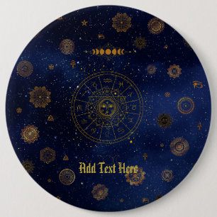 Badge Rond 15,2 Cm Symbole magique de Protection Mandala Pagan Witch