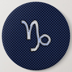 Badge Rond 15,2 Cm SYMBOLE Zodiaque Capricorne Marine Fibre de carbon