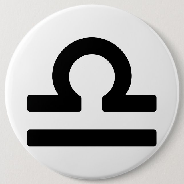 Badge Rond 15,2 Cm Symbole zodiaque Libra (Devant)