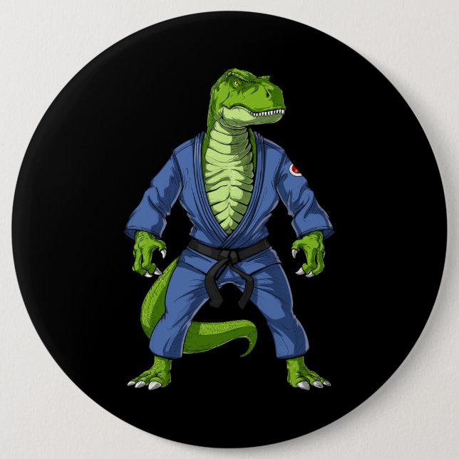 Badge Rond 15,2 Cm T-Rex Dinosaur Jiu-Jitsu (Devant)