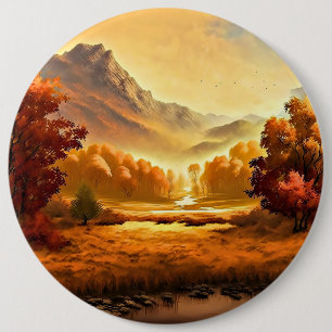 Badge Rond 15,2 Cm Tableau Paysage Automne-68754