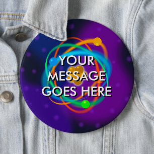 Badge Rond 15,2 Cm Taches de structure atomique personnalisées