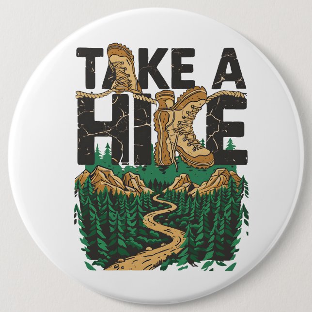 Badge Rond 15,2 Cm Take a Hike (Devant)