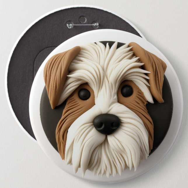 Badge Rond 15,2 Cm Tchiot Biewer Terrier inspiré 3D (Devant & derrière)