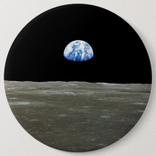 Badge Rond 15,2 Cm Terre dans l'espace depuis la Lune