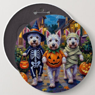 Badge Rond 15,2 Cm Terrier Blanc de West Highland en costumes d'Hallo