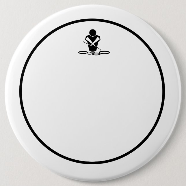 Badge Rond 15,2 Cm Tête à bout de tambour à six pouces (Devant)