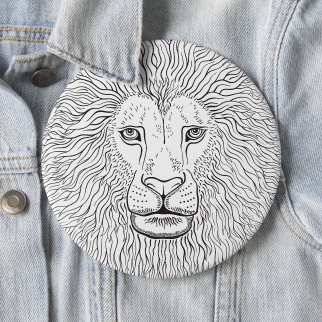 Badge Rond 15,2 Cm Tête de lion (En situation)