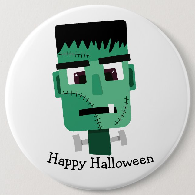 Badge Rond 15,2 Cm Tête de monstre de Frankenstein (Devant)