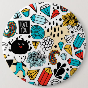 Badge Rond 15,2 Cm Tête folle