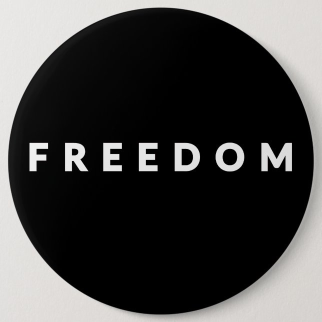 Badge Rond 15,2 Cm Texte blanc Liberté (Devant)